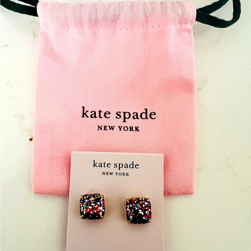 NWT Kate Spade New York Square Glitter Stud Earrings